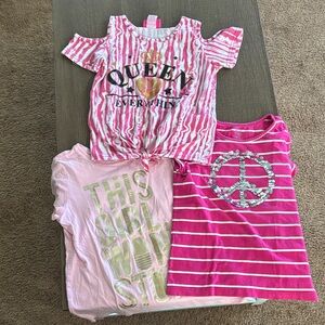 The Children's Place Girls Pink Cold-Shoulder Zebra Knot Tee with Graphic